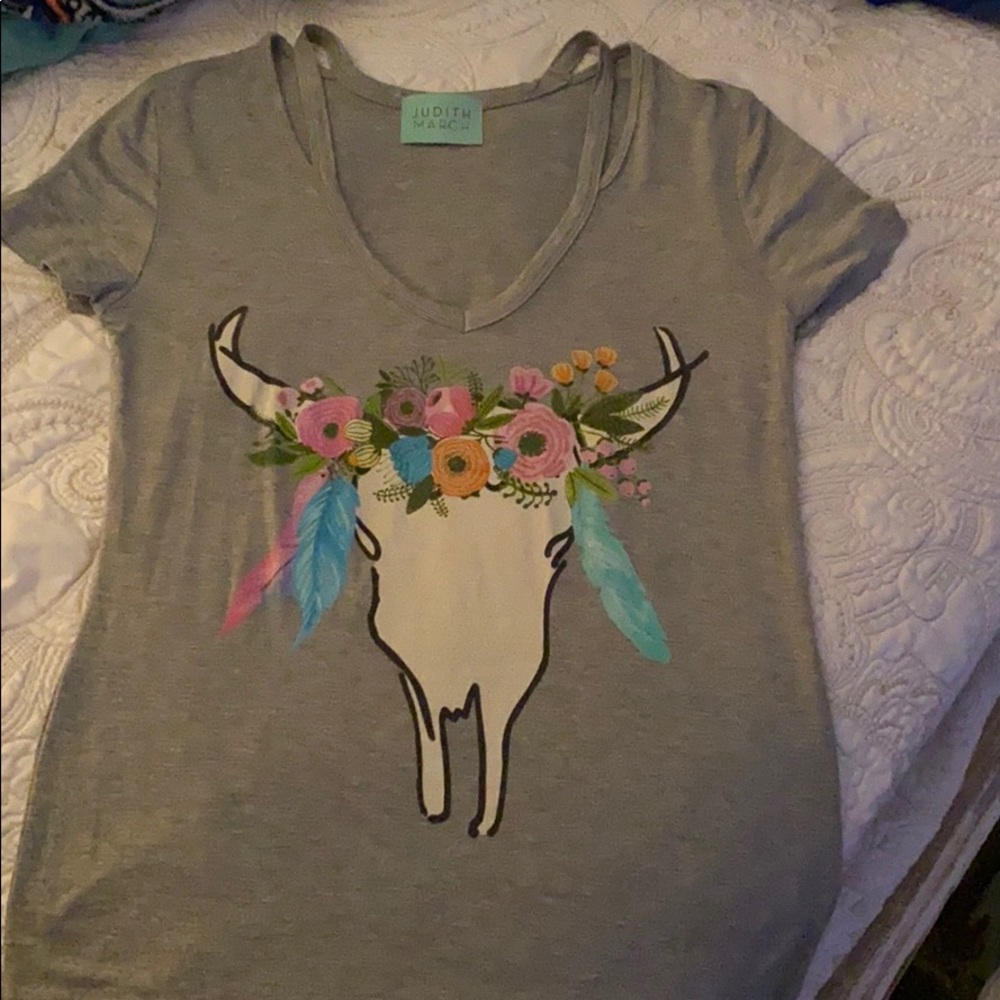 Judith March Floral Steer tee